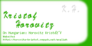 kristof horovitz business card